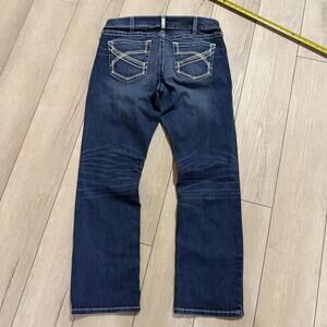 Ariat REAL M5 Straight Dark Wash Jeans Size 34R X 31 Paisley Lined Retro Denim